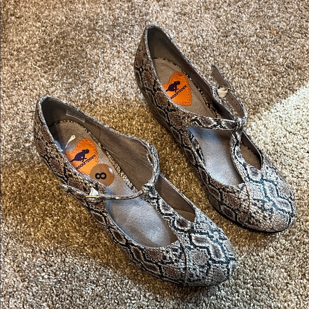 Rocket Dog Snake Print Wedges